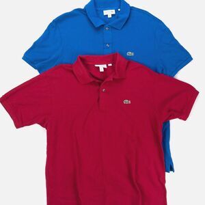 Lacoste Men’s Polo Shirt Lot Blue XL Slim Fit Red Large Classic Fit Short Sleeve